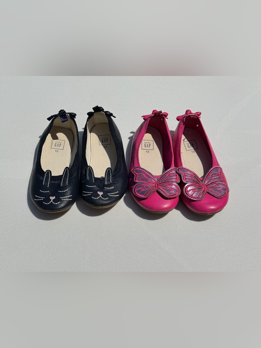 baby GAP Girls' Black Bunny Flats & Bright Pink Butterfly Flats